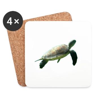 Tortue - Dessous de verre (lot de 4) - blanc - Devant