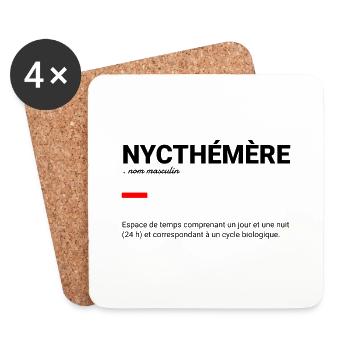 NYCTHÉMÈRE définition - Dessous de verre (lot de 4) - blanc - Devant