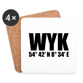 Coordonnées Wyk - Dessous de verre (lot de 4) - blanc - Devant