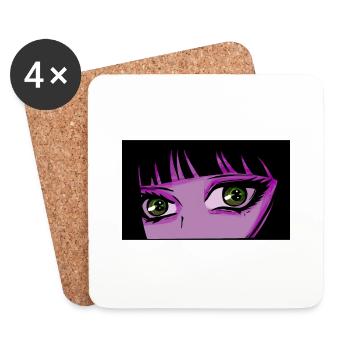 Anime Augen Manga Eyes - Coasters (set of 4) - white - Front