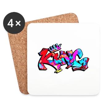 Graffiti-Stil Splash Hip Hop Farben Maler König - Untersetzer (4er-Set) - Weiß - Vorne