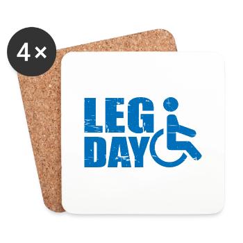 Leg Day Handicapped Wheelchair 19 - Coasters (set of 4) - white - Front