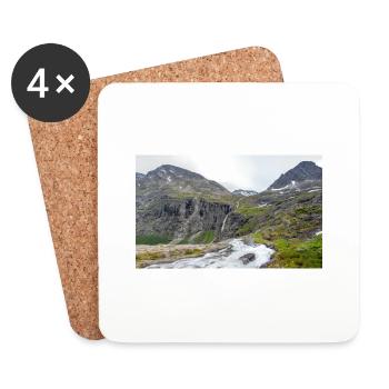 Trollstigen Tverelva Stigfossen Trollstigen - Coasters (set of 4) - white - Front