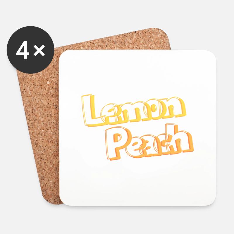 Lemon Peach - Untersetzer (4er-Set) - Weiß