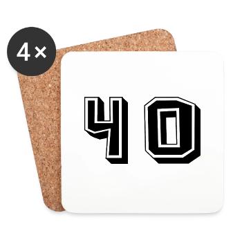 40 YEARS. 40th ANNIVERSARY. ANNIVERSARY 40 YEARS. 40 - Coasters (set of 4) - white - Front