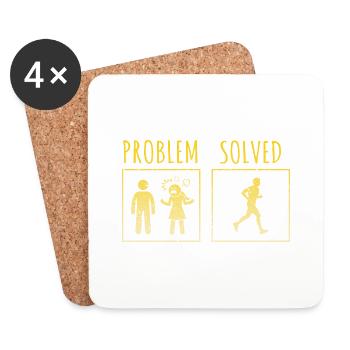 PROBLÈME RÉSOLU Awesome Funny Running Designs - Dessous de verre (lot de 4) - blanc - Devant