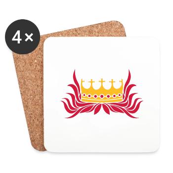 Red Hair Queen Crown - Coasters (set of 4) - white - Front