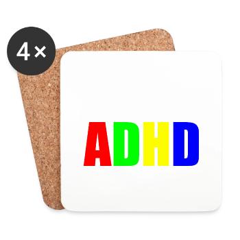 citation TDAH - Dessous de verre (lot de 4) - blanc - Devant