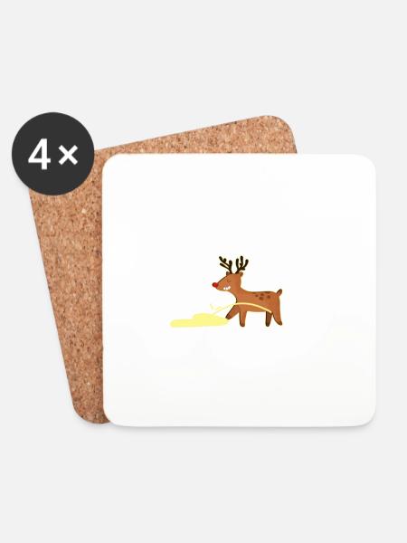 Gelber Schnee - Reim - Untersetzer (4er-Set) - Weiß