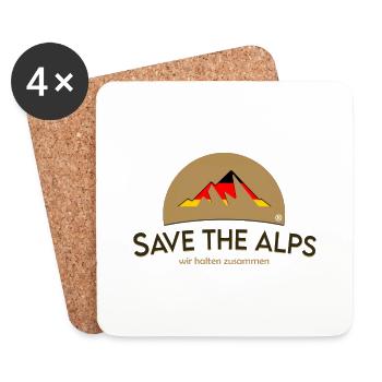 Save The Alps Deutschland - Untersetzer (4er-Set) - Weiß - Vorne