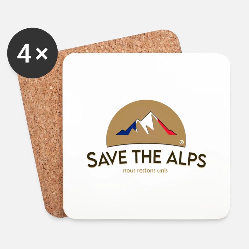 Save The Alps France - Untersetzer (4er-Set) - Weiß