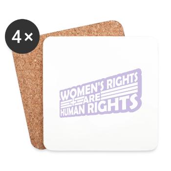 citation féministe sur les droits des femmes - Dessous de verre (lot de 4) - blanc - Devant