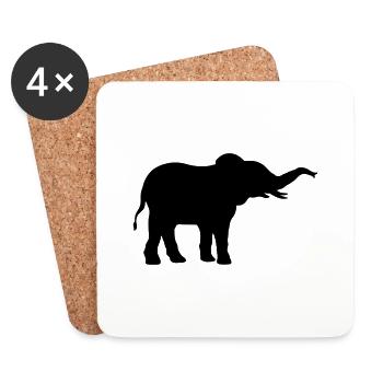 Elefant cool Silhouette Design - Untersetzer (4er-Set) - Weiß - Vorne