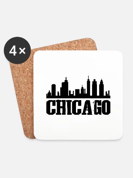 Chicago - Untersetzer (4er-Set) - Weiß