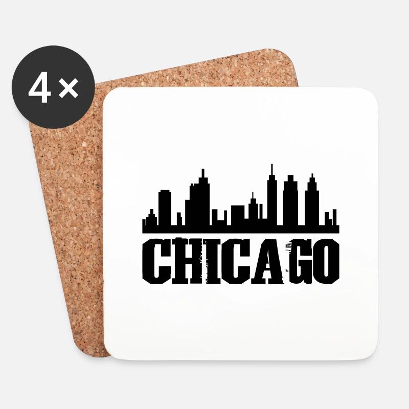 Chicago - Untersetzer (4er-Set) - Weiß