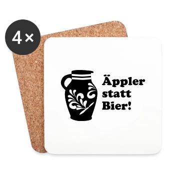 Bembel "Äppler statt Bier" #Frankfurt #069 #Bembel - Untersetzer (4er-Set) - Weiß - Vorne