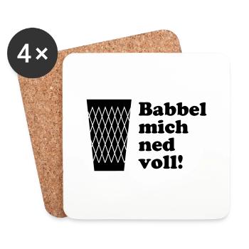 Geripptes Babbel mich ned voll! #FrankfurtShirts - Untersetzer (4er-Set) - Weiß - Vorne