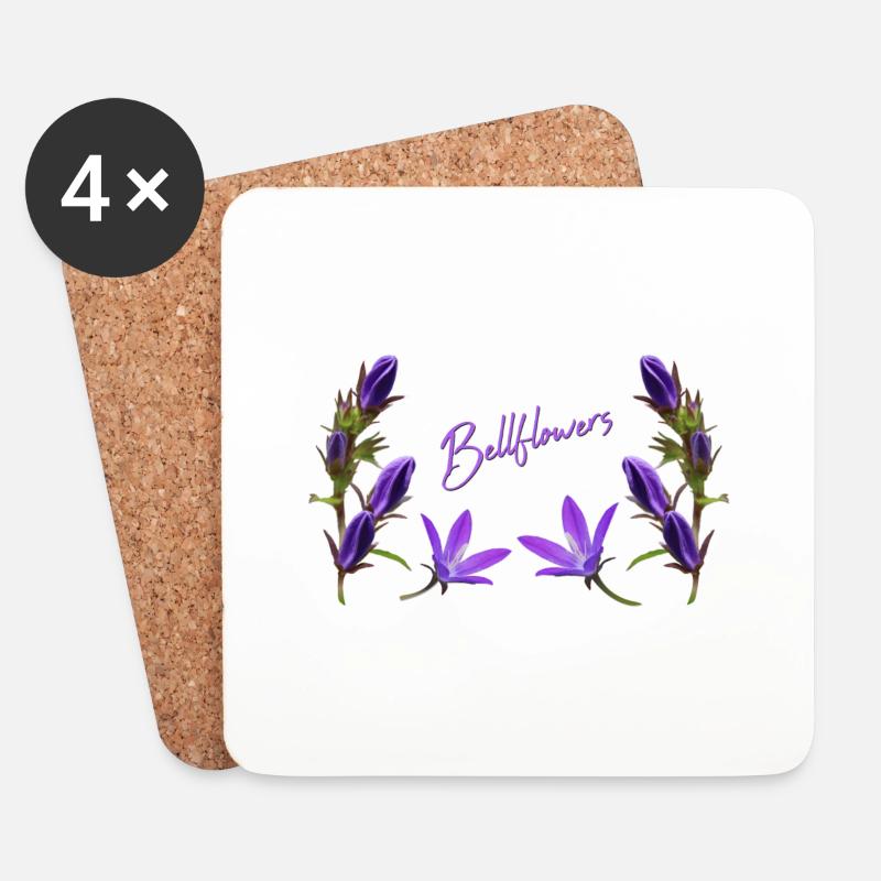 Glockenblumen Glockenblume lila Blumen - Untersetzer (4er-Set) - Weiß
