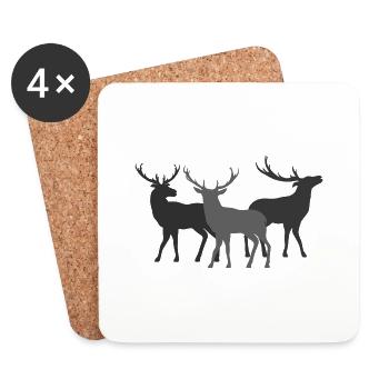 Deer - Coasters (set of 4) - white - Front