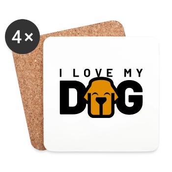 I LOVE MY DOG - Untersetzer (4er-Set) - Weiß - Vorne
