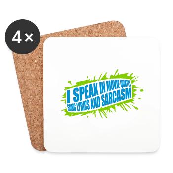 speak lyrics and sarcasm - Coasters (set of 4) - white - Front