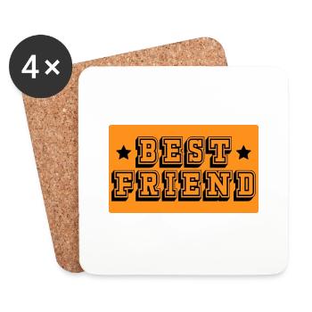 Best friend orange tshirt - Untersetzer (4er-Set) - Weiß - Vorne