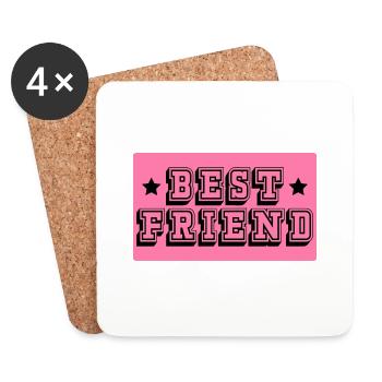 Best friend rosa tshirt - Untersetzer (4er-Set) - Weiß - Vorne