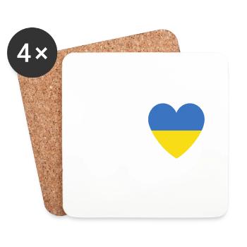 Ukraine Lover Heartbeat - Dessous de verre (lot de 4) - blanc - Devant