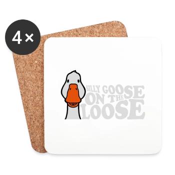 goose on the loose - Untersetzer (4er-Set) - Weiß - Vorne