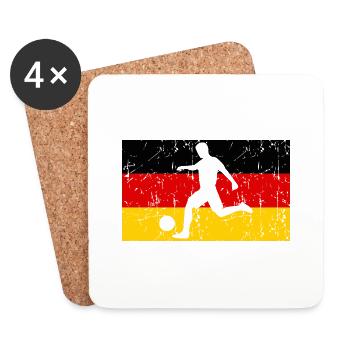 allemagne flag football vintage - Dessous de verre (lot de 4) - blanc - Devant