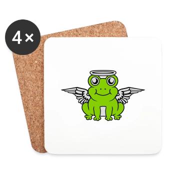 Halo Wings Grenouille Ange - Dessous de verre (lot de 4) - blanc - Devant
