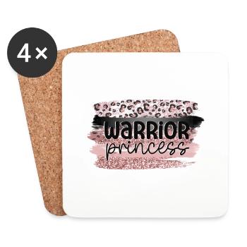 Save the Boobies warrior princess - Coasters (set of 4) - white - Front