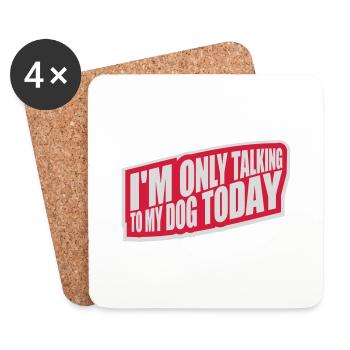 ne parler qu’au chien - Dessous de verre (lot de 4) - blanc - Devant