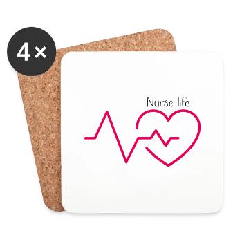 Nurse life - vie d’infirmière - Dessous de verre (lot de 4) - blanc - Devant