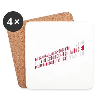 drinks from enemies skulls - Coasters (set of 4) - white - Front