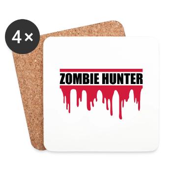 zombie hunter Halloween Quote - Coasters (set of 4) - white - Front
