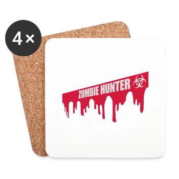 zombie hunter Halloween Quote - Coasters (set of 4) - white - Front