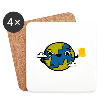Planète Bière - Coasters (set of 4) - white - Front