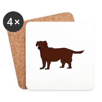 Labrador - Dessous de verre (lot de 4) - blanc - Devant