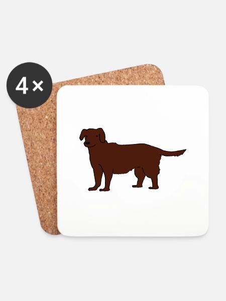Labrador - Untersetzer (4er-Set) - Weiß