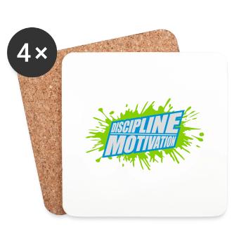 Citation de discipline sur la motivation - Dessous de verre (lot de 4) - blanc - Devant