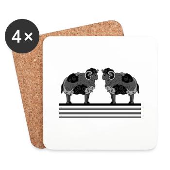 Rams - Coasters (set of 4) - white - Front