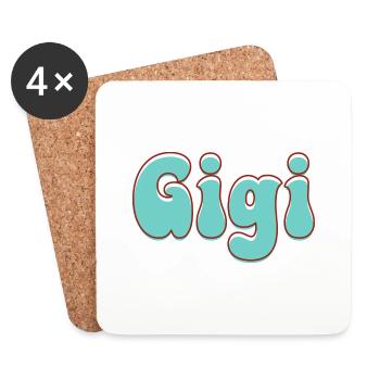 Nom Fille Gigi Rétro Prénom Gigi Couple - Dessous de verre (lot de 4) - blanc - Devant