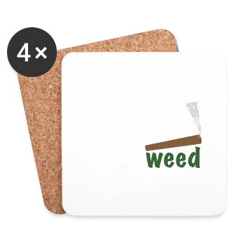 HollyWeed white - Untersetzer (4er-Set) - Weiß - Vorne