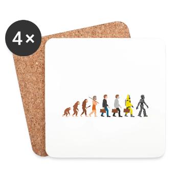 Evolution unsere Zukunft Dunkel - Untersetzer (4er-Set) - Weiß - Vorne