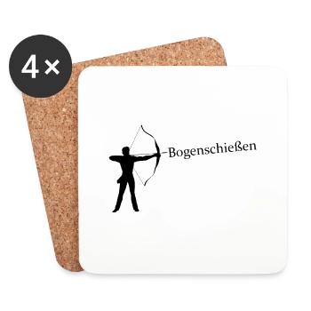 Bogenschießen - Untersetzer (4er-Set) - Weiß - Vorne