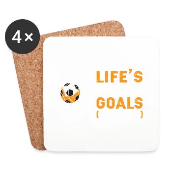 Life s About Goals Assists Soccer Sports Lover - Coasters (set of 4) - white - Front