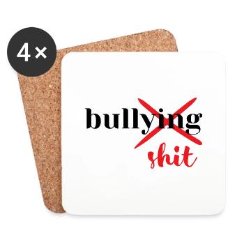 bullying is bullshit - Dessous de verre (lot de 4) - blanc - Devant