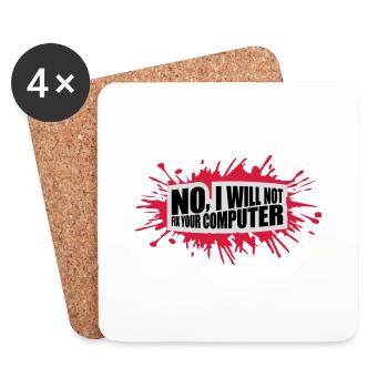 Ne pas réparer votre ordinateur - Dessous de verre (lot de 4) - blanc - Devant