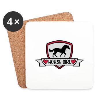 Conception de citation de fille de cheval - Dessous de verre (lot de 4) - blanc - Devant